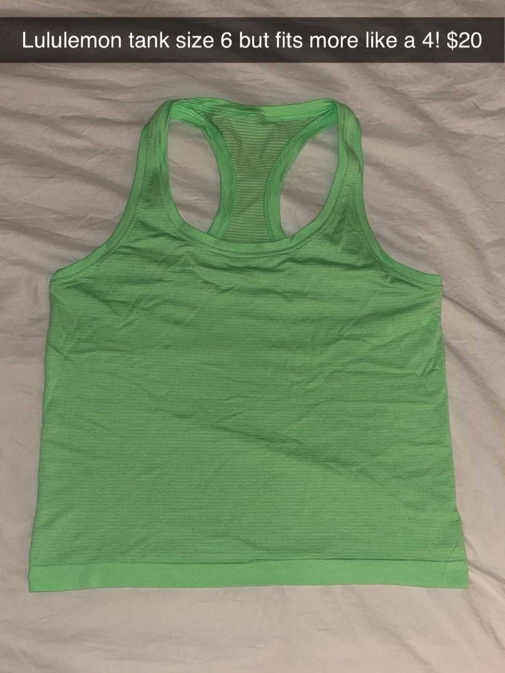 lululemon athletica Neon Green Racerback Tank